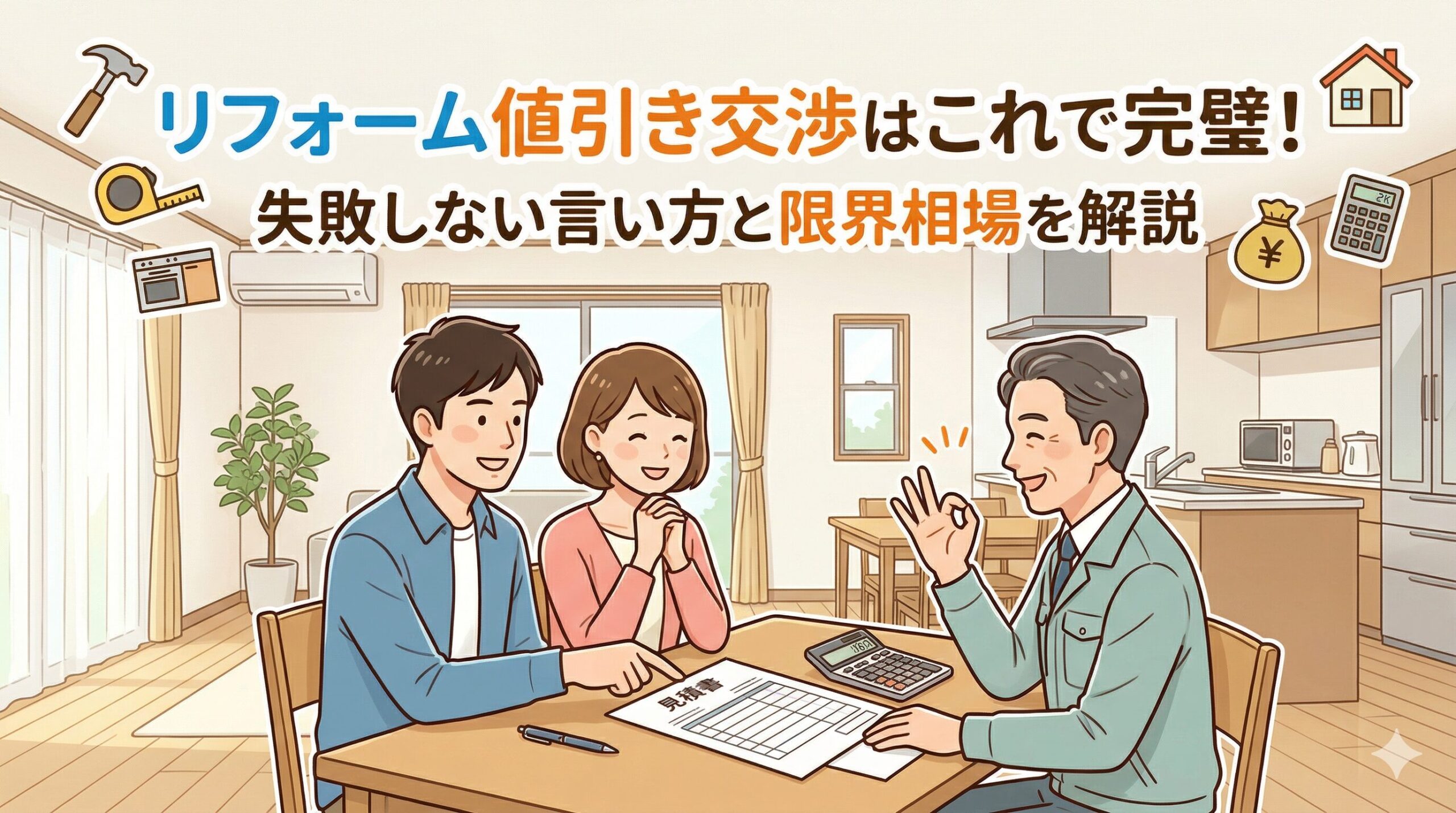 リフォームの値引き交渉はこれで完璧！失敗しない言い方と限界相場を 