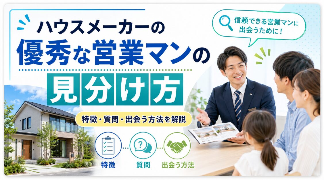 ハウスメーカーの優秀な営業マンの見分け方｜特徴・質問・出会う方法を 