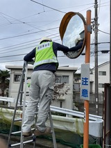 御殿場市建設業協会 ボランティア カーブミラー磨き、ガパオライス、ラスク、夜間工事、甘酢いか、新作アイス